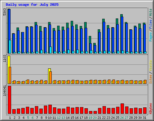 Daily usage for July 2025